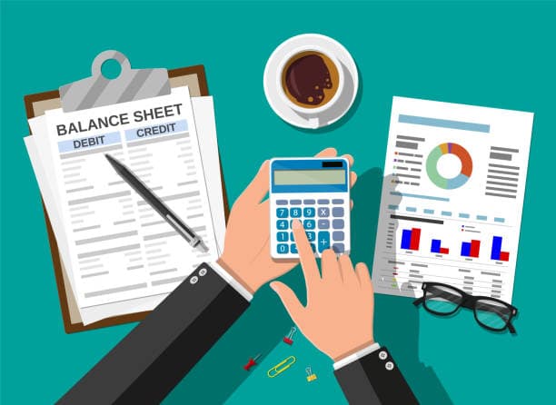 Stylized representation of AI processing financial documents